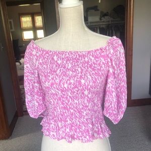 Lush Pink Smocked top
